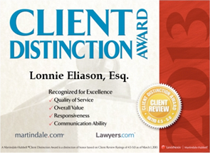 Lawyers.com Client Distinction Award